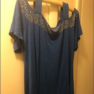 Royal blue top with sequins